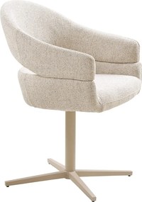 Krémszínű kárpitozott karfás étkezőfotel szett 2 db-os Dover – House Nordic