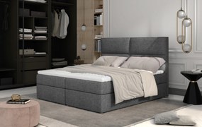 Franciaágy Boxspring 160 cm Amebra (világosszürke) (matracokkal és tárolóval). 1025389
