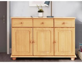 Natúr színű borovi fenyő alacsony komód 116x76 cm Ella – Støraa