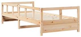 természetes színű tömör fenyőfa kanapéágy 80 x 200 cm