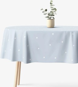 Goldea ovális pamut terítő - égszínkék pöttyös 140 x 200 cm