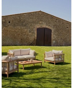 Natúr színű eukaliptusz dohányzóasztal 89x140 cm Sacova – Kave Home