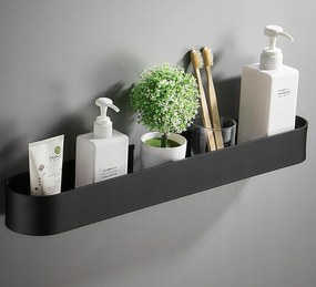 Zuhanypolc 50cm fekete fém, ragasztós