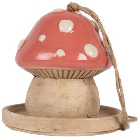Kerámia gomba alakú madárház 13x13 cm