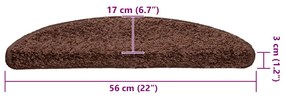 20 db barna lépcsőszőnyeg 56 x 17 x 3 cm