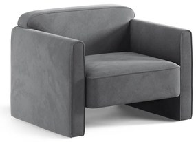 Szürke bársony fotel Abby – Micadoni