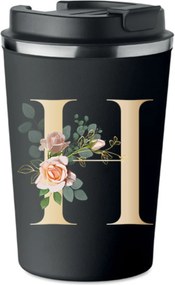 Prémium termo bögre fekete H betűvel monogramos Hania KT_128_cz