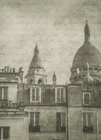 Poszter 20,5x28,4cm Lakóépületek kupolákkal Sacre Coeur Bazilika, Assa