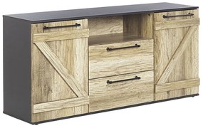 Rusztikus Komód Világosbarna És Fekete Színben SALTER Beliani