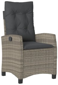 5 részes szürke polyrattan kerti étkezőgarnitúra párnával