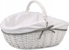 Fehér Fonott Kosár Anyaggal 48x34x13/21/32 cm