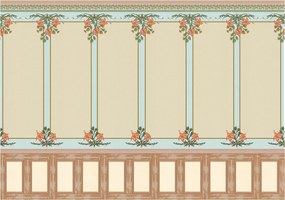 Liliomok tapéta fa paneleken vinil 368x254 klasszikus elegancia +ragasztó