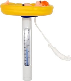 Medence hőmérő, gumicsónak pasival figura
