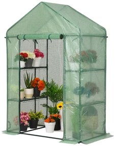 Mini kerti üvegház 1,4 x 0,7 x 2 m Garden Point zöld