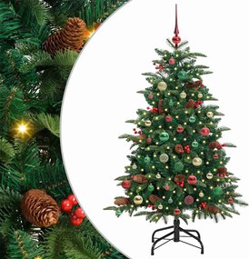 vidaXL Mű karácsonyfa 150 LED-del Zöld 150 cm PVC és Fém és Műanyag