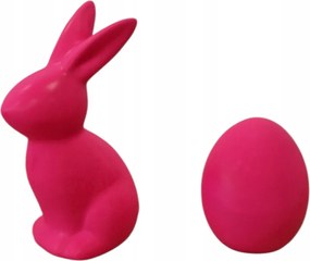 Húsvéti figurák Kerámia Nyuszi és Tojás Dekoráció Szett Otthonra Rózsaszín