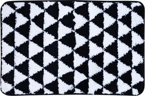 Fürdőszobaszőnyeg mikroszálas 45x70cm fekete-fehér, elegáns kiegészítő