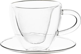 Thermo Heart csésze pohár csészealjakkal, 2db, szív alakú, 150ml, HOTCOOL TYP 5