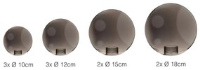 BUBBLES GLASS SHADES SET 10 SMOKY