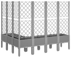 világosszürke PP rácsos kerti ültetőláda 160 x 120 x 142 cm