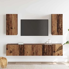TV szekrény garnitúra 4 pcs Régi fa 160 x 30 x 30 cm Faanyag