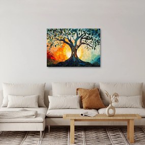 Kép – Mozaik – nap és fa I. (70x50 cm)