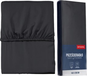 Mikroszatén Lepedő Gumis 90x200 Fekete