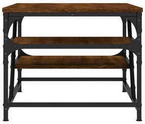 Füstös tölgy színű szerelt fa dohányzóasztal 100 x 49 x 40 cm