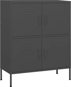 vidaXL antracitszürke acél tárolószekrény 80 x 35 x 101,5 cm