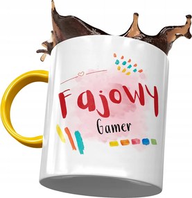 Sárga Bögre Játékosoknak Cool Gamer Ajándék Nyomtatott Fotóval