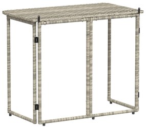 világosszürke polyrattan összecsukható kerti asztal 90x51x75 cm