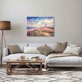 Üveg kép - Vörös világítótorony (70x50 cm)