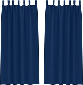 vidaXL Fekete Függöny Gyűrűkkel 2 pcs Sötét kék 225 x 140 cm