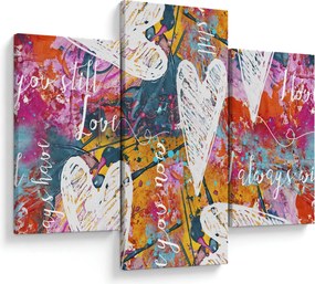 Kép - szív egy absztrakt háttérben (90x60 cm)