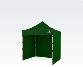 Kézi sátor 2x2 m Acél | Profi háttér 45 másodperc alatt felállítva - plusz 3 oldalfal - Zöld
