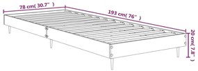 barna tölgy színű szerelt fa ágykeret matrac nélkül 75x190 cm