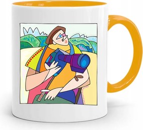 Sárga Fotós Bögre Ajándék fényképes nyomtatással