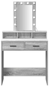 Sminkasztal LED Fénnyel - Szürke Sonoma, 79x41x140 cm