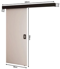 Tolóajtó 90 cm Bethany I (matt fehér + matt fekete). 1043487
