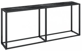 fekete márványszínű edzett üveg tálalóasztal 180 x 35 x 75,5 cm