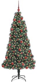 Műanyag Elővilágított Karácsonyfa Gömbös Szettel Zöld 180 cm