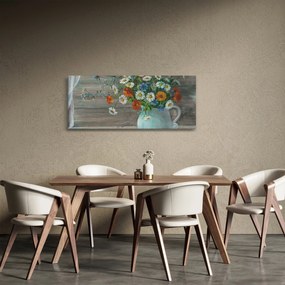 Kép - réti virágok, olajfestmény (120x50 cm)