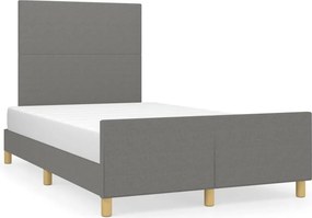 vidaXL sötétszürke szövet ágykeret matrac nélkül 120x200 cm