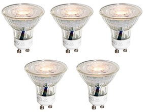 5 darabos GU10 50 mm-es LED izzókészlet, átlátszó, 3W, 200 lm, 2200K