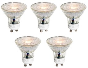 5 db-os GU10 50 mm-es átlátszó LED izzó készlet 3W 200 lm 2200K