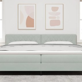 LED fejvég kristálygombos tűzött világosszürke 100 cm velúr