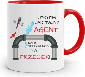 Bögre Piros Vízvezeték Olyan Vagyok, Mint Egy Titkos Ügynök, fényképes nyomtatással