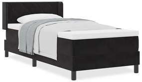 Boxspring Ágy Matraccal Fekete 90x190 cm Bársonyos