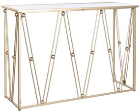 Modern arany konzolasztal tükör asztallappal 120 cm