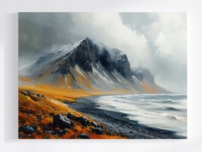 Poszter Hegyek Tenger Tájkép Természet Táj Izland 80x60